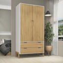 Ropero 2 Puertas - Blanco/Wood 1607