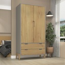 Ropero 2 Puertas - Gris/Wood