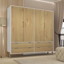 Ropero 4 Puertas - Blanco/Wood