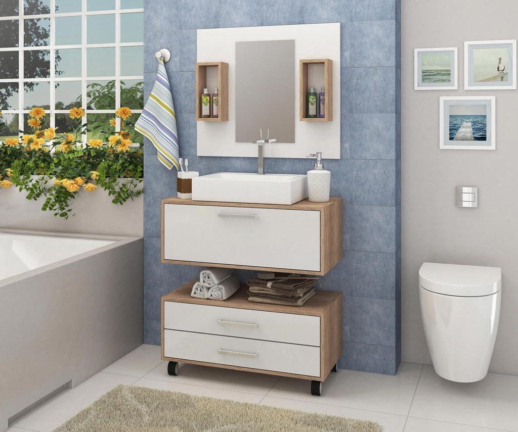 105 GB11 Mueble de Baño Carvalho Blanco