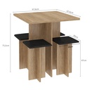10103 Carvalho Negro Mesa Comedor con 4 Bancos