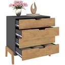 1600 Grafito Wood Comoda 4 Cajones