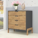 1600 Grafito Wood Comoda 4 Cajones