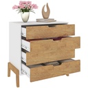 1600 Blanco/Wood Comoda 4 Cajones