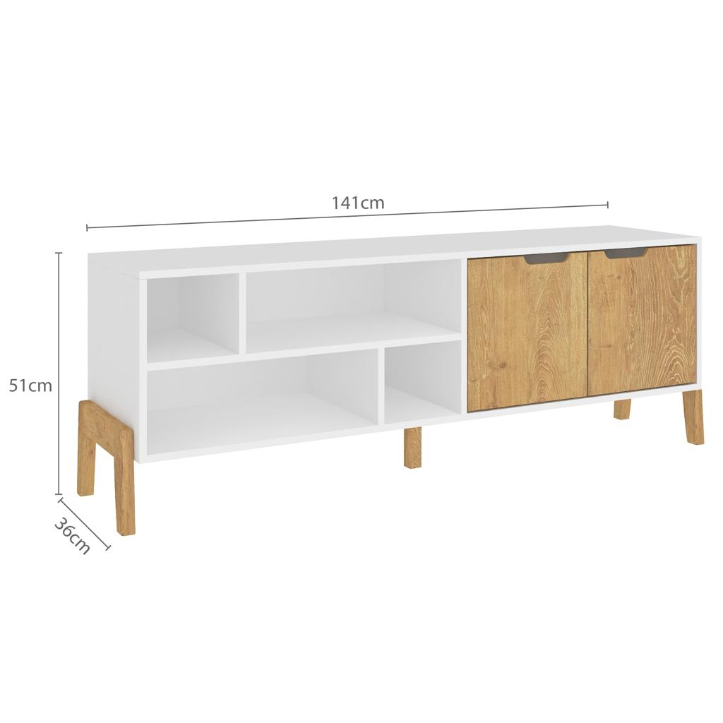 1603 Blanco Wood Rack TV