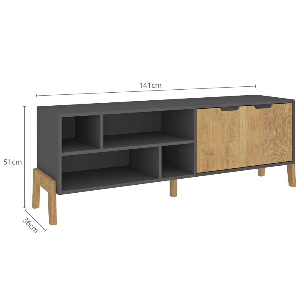 1603 Grafito Wood Rack TV