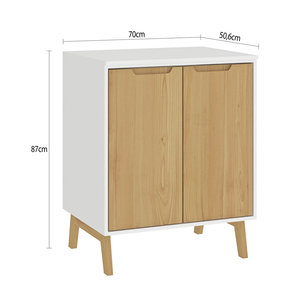 1705 Blanco Wood Bajo Mesada 70cm