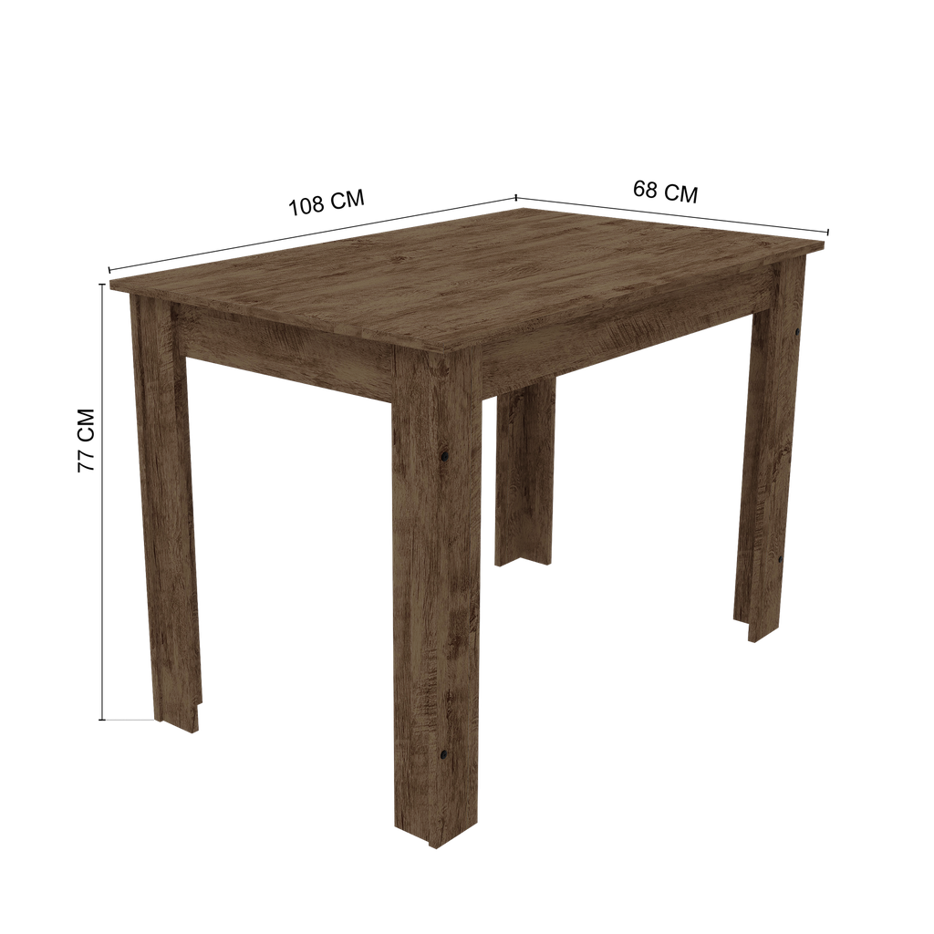 10107 Comedor 4 Sillas Noce/Linho