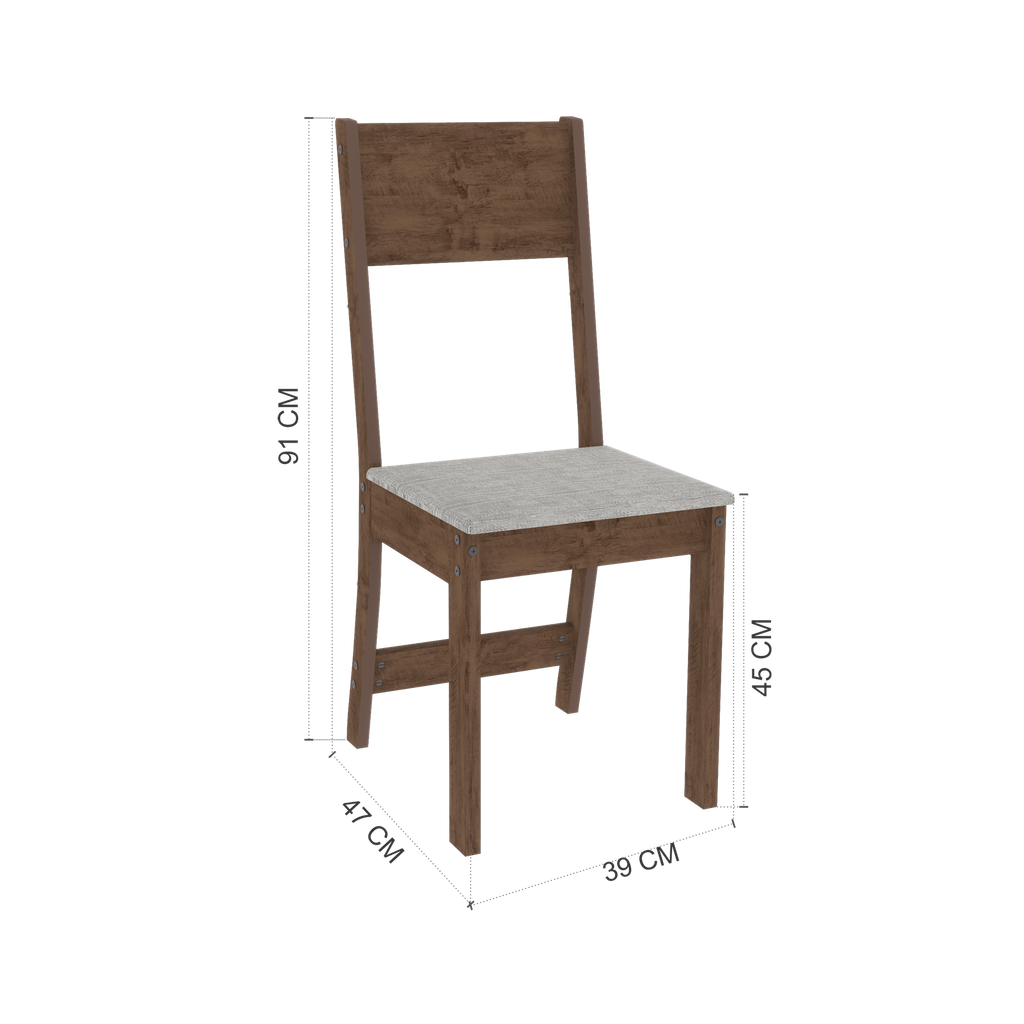 10107 Comedor 4 Sillas Noce/Linho