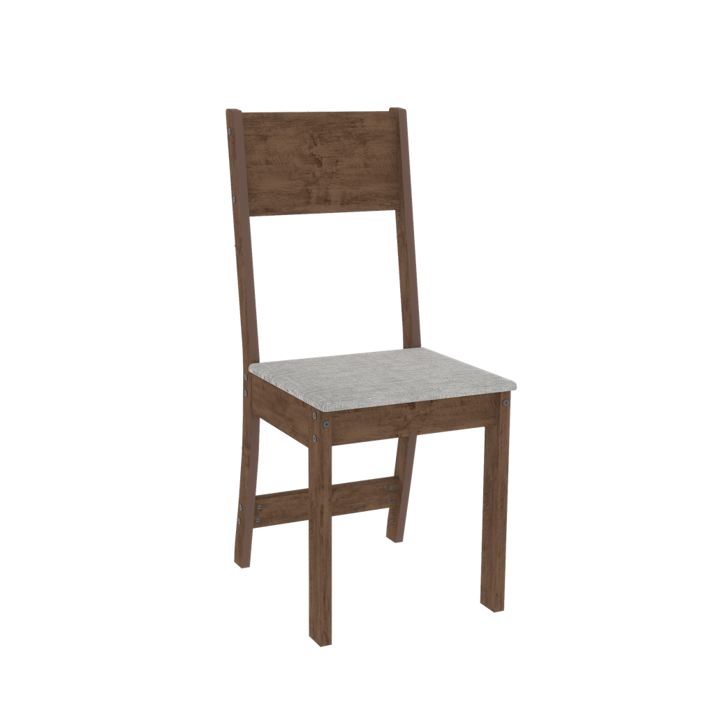 10107 Comedor 4 Sillas Noce/Linho