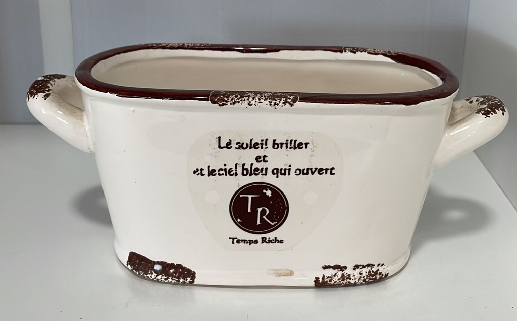 Maceta Ceramica Oval 14X7X7.5