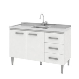 [401BLANCO] Bajo Mesada 2 Puertas 3 Cajones - Blanco