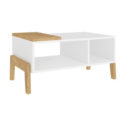 [1602BLANCOWOOD] Mesa de Centro - Blanco/Wood