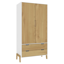 [1607BLANCOWOOD] Ropero 2 Puertas - Blanco/Wood