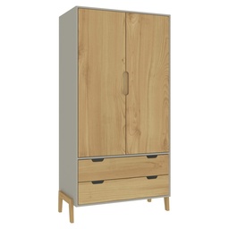 [1607GRISWOOD] Ropero 2 Puertas - Gris/Wood