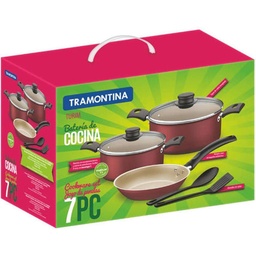 [20298/779] 20298/779 Juego de Cocina 7 Piezas Roja Tramontina