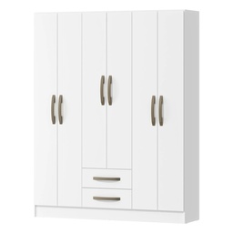 [606BLANCO] Ropero 6 Puertas 2 cajones - Blanco