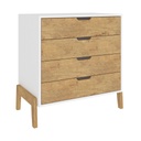 Cómoda 4 Cajones - Blanco/Wood