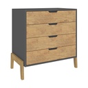 Cómoda 4 Cajones - Grafito/Wood