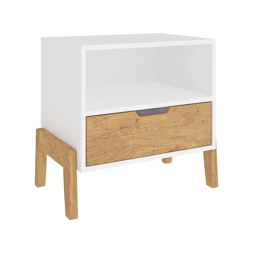 Mesa de Noche - Blanco/Wood