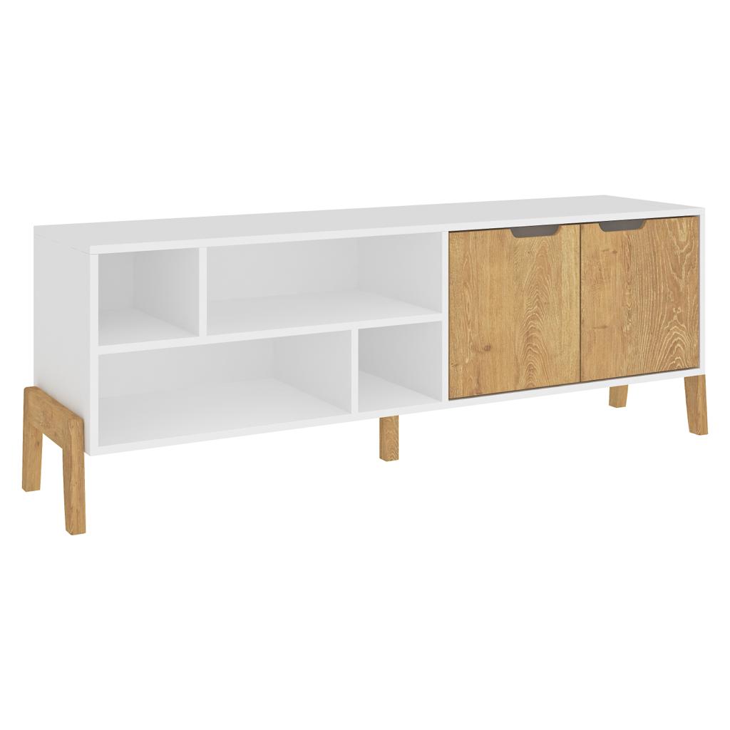 Rack TV - Blanco/Wood