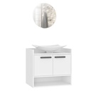 106 Blanco Gabinete de Baño Atenas con Espejo y Lavamanos