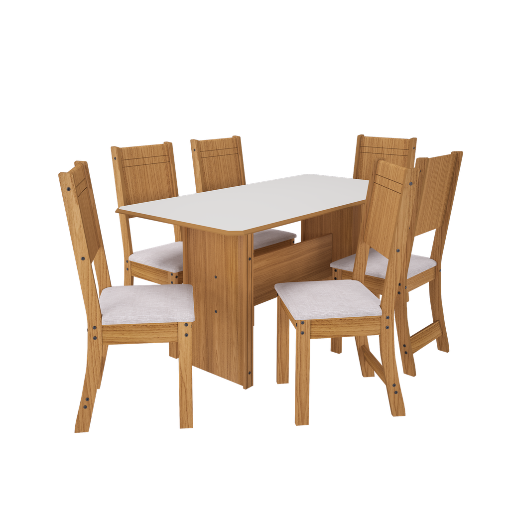 10105 Freijo/Linho Comedor 6 Sillas