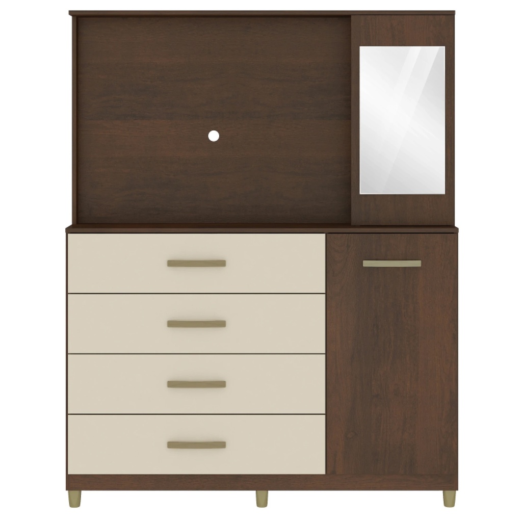 Cómoda con espejo - Rústico/Champagne