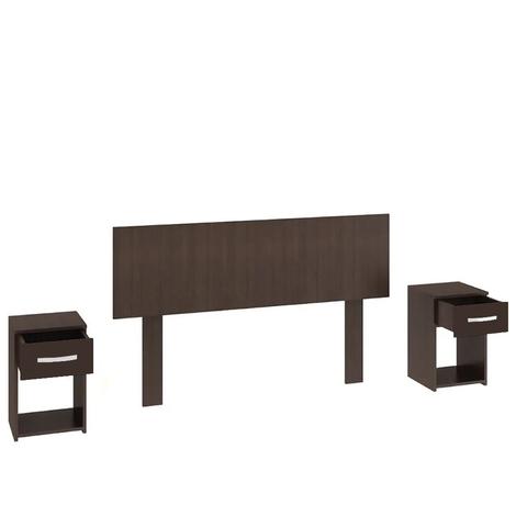 Respaldo con Mesas de Luz - 2 Plazas Tabaco